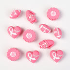 Breast Cancer Awareness 3D Silicone Focal Beads Pink Ribbon 20pcs 5