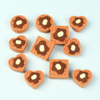 Silicone Focal Beads Vanilla Flavored Waffles Round and Heart Shapes 20pcs 4
