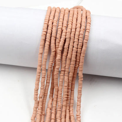 Flat Clay Beads 4mm Solid Color Polymer Disc 10strands 33