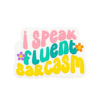 Silicone Focal Beads I Speak Fluent Sarcasm Colorful Text Floral Detail 20pcs
