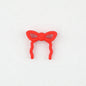 Colorful Bow Silicone Focal Beads with Hole 20 pcs - Red