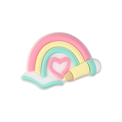 Silicone Focal Beads Learning Stationery ABC Pencil Rainbow 20pcs 12
