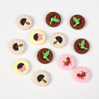 Insect Daisy Silicone Focal Beads 20pcs 2