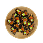 Silicone Focal Beads Christmas Reindeer Red Nose Raised Detail 20pcs 2