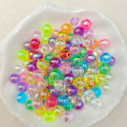 Plating Round Acrylic Beads 12mm Iridescent Transparent 550pcs 19