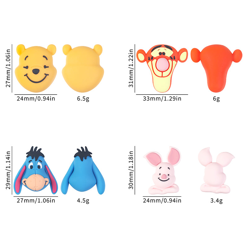 Silicone 3D Focal Beads Disney Character Avatar Smiling Face 20pcs 11