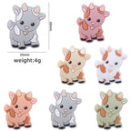 Silicone Focal Beads Bull Beige Patchy Soft Colors 20pcs 3
