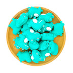 Silicone 3D Focal Beads Little Dinosaur Front View Smiling Face 1pcs 2