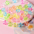 Transparent Star Acrylic Beads 11mm Glossy Translucent 60pcs