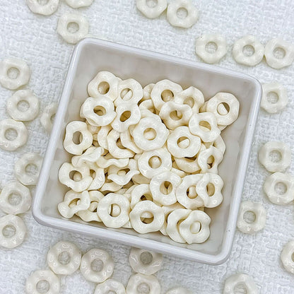 Acrylic Wavy Spacer Beads 12mm Baking Painted Colorful 50pcs - White