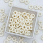 Acrylic Wavy Spacer Beads 12mm Baking Painted Colorful 50pcs - White