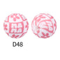 15mm Silicone Beads Rhombus Printed Design 50pcs 13
