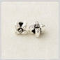 Four-Petal Flower Metal Beads 6mm 8mm Polka Dotted Antique Silver Tone 100pcs 3