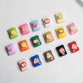 Fruit Snack Bag Acrylic Square Beads 23mm Glossy Detailed 10pcs 2