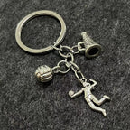 Alloy Horn Volleyball Player Keychain Metal Sports Charm