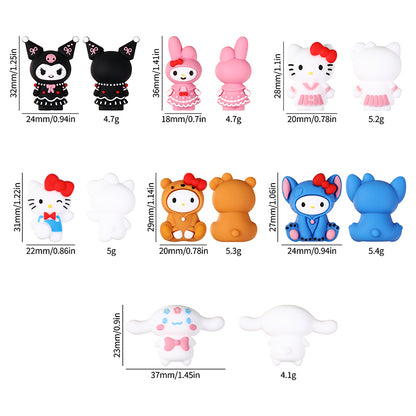 Silicone 3D Focal Beads Sanrio Characters Big Ear and Bow Details 20pcs 8