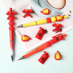 Silicone 3D Focal Beads Fire Fighting Fire Helmet Crossed Axes 20pcs 8