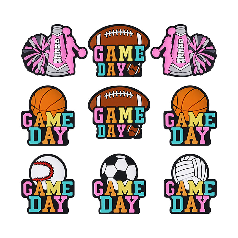 Silicone Focal Beads Ball Game Match Day Text 20pcs 11