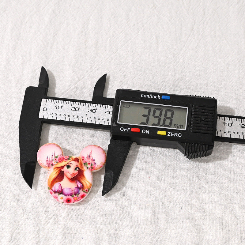 Embossed Mouse Head Acrylic Beads 39mm 10pcs 4