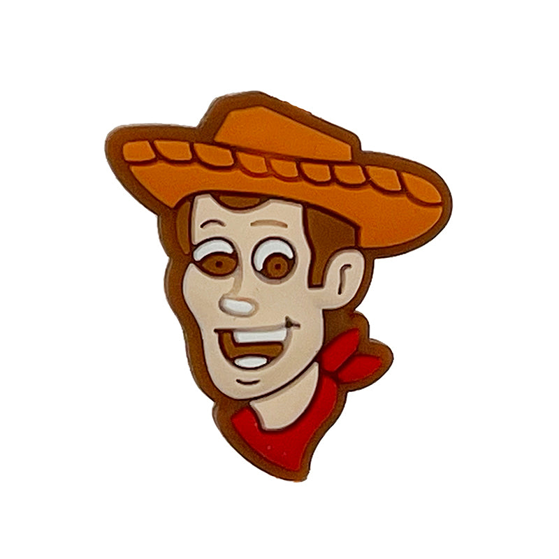 Silicone Focal Beads Toy Story Woody Cowboy Hat Detail 20pcs