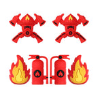 Silicone 3D Focal Beads Fire Fighting Fire Helmet Crossed Axes 20pcs