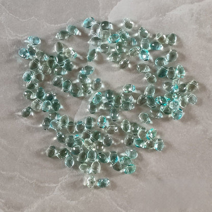 Czech Glass Teardrop Shaped Beads 6x8mm Iridescent Finish 2pcs 12