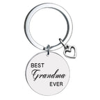 Stainless Steel Heart Keychain Polished Silver Open Charm Family Gift 5