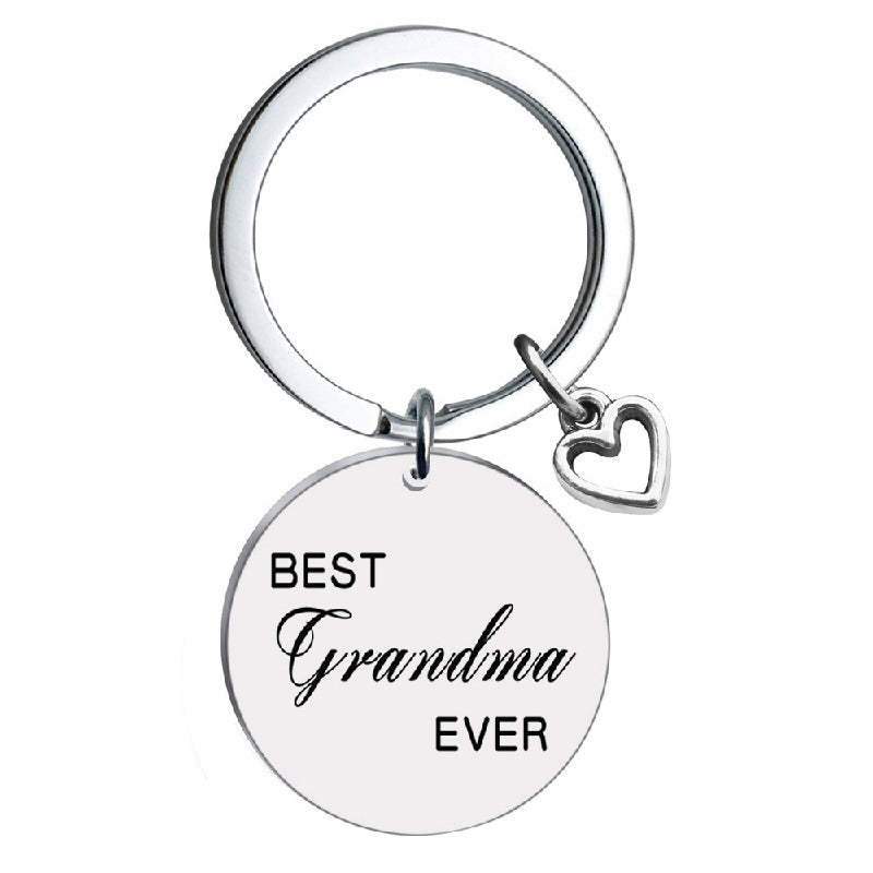 Stainless Steel Heart Keychain Polished Silver Open Charm Family Gift 5
