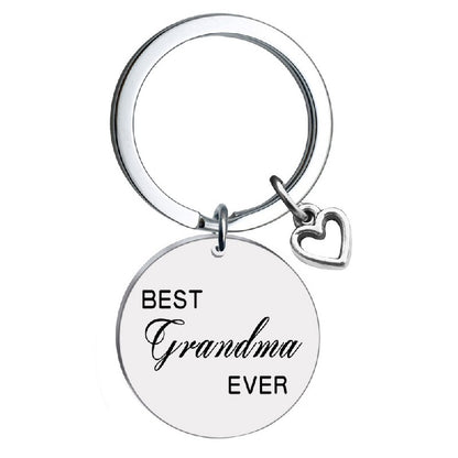 Stainless Steel Heart Keychain Polished Silver Open Charm Family Gift 5