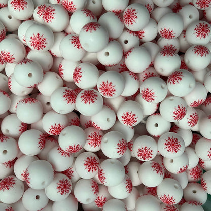 9-154# Christmas Printed Silicone beads