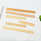 Natural Wood Measuring Rulers Smooth Grain 15cm 20cm 30cm 10pcs 6
