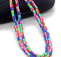 Cylindrical Clay Beads 6mm Two-Color Striped Matte Finish 10strands 630pcs 13