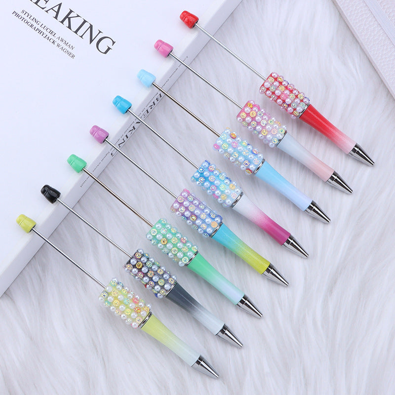 Colorful Pearl Gradient Round Ballpoint Pen Plastic