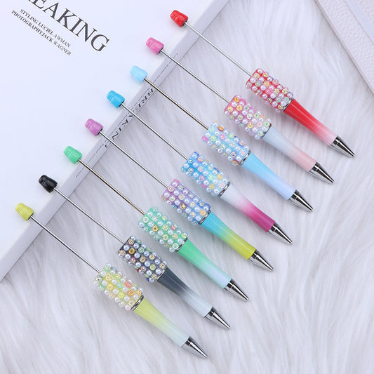 Colorful Pearl Gradient Round Ballpoint Pen Plastic