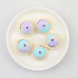 Tie Dye 3D Silicone Focal Beads With Steamer Cute Smiling Dumpling Glitter 20pcs 7