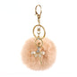 Pom Pom Keychain Alloy Ballet Girl Gold Tone with Rhinestones 20