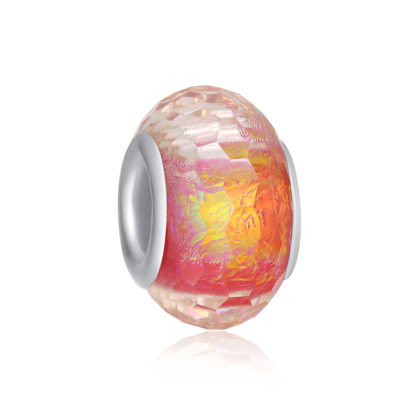 Candy Colored Faceted Resin Spacer Beads 14mm Silver Foil 20pcs 4