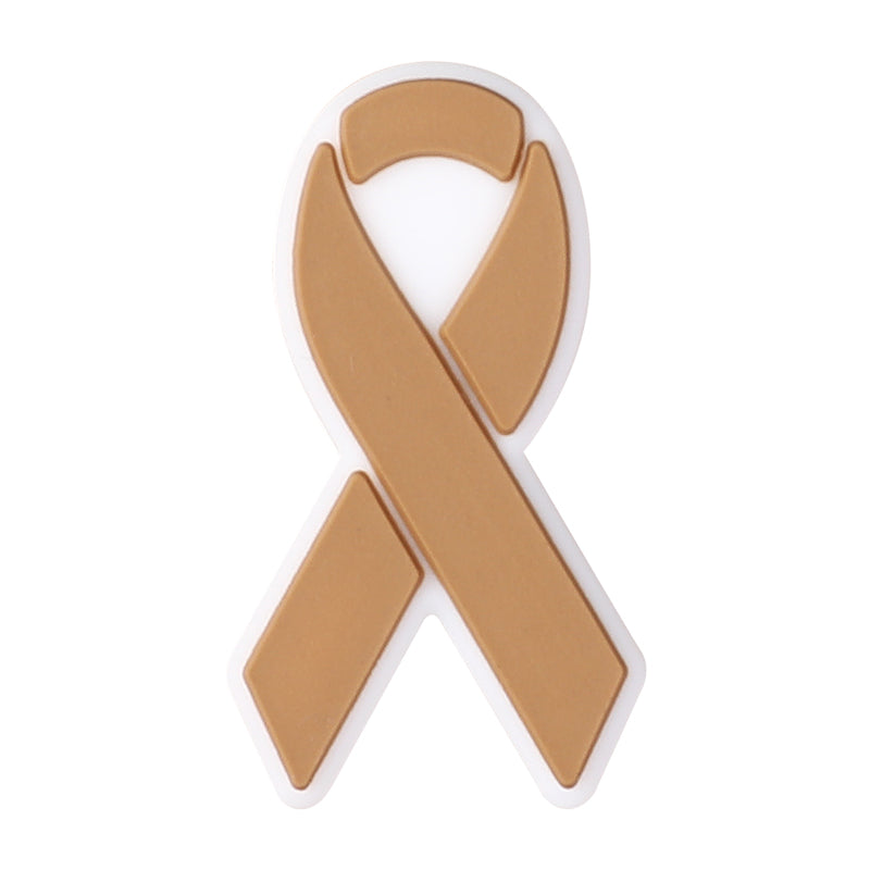 Silicone Focal Beads Awareness Ribbon Colorful Multi Color Ribbon 20pcs 15