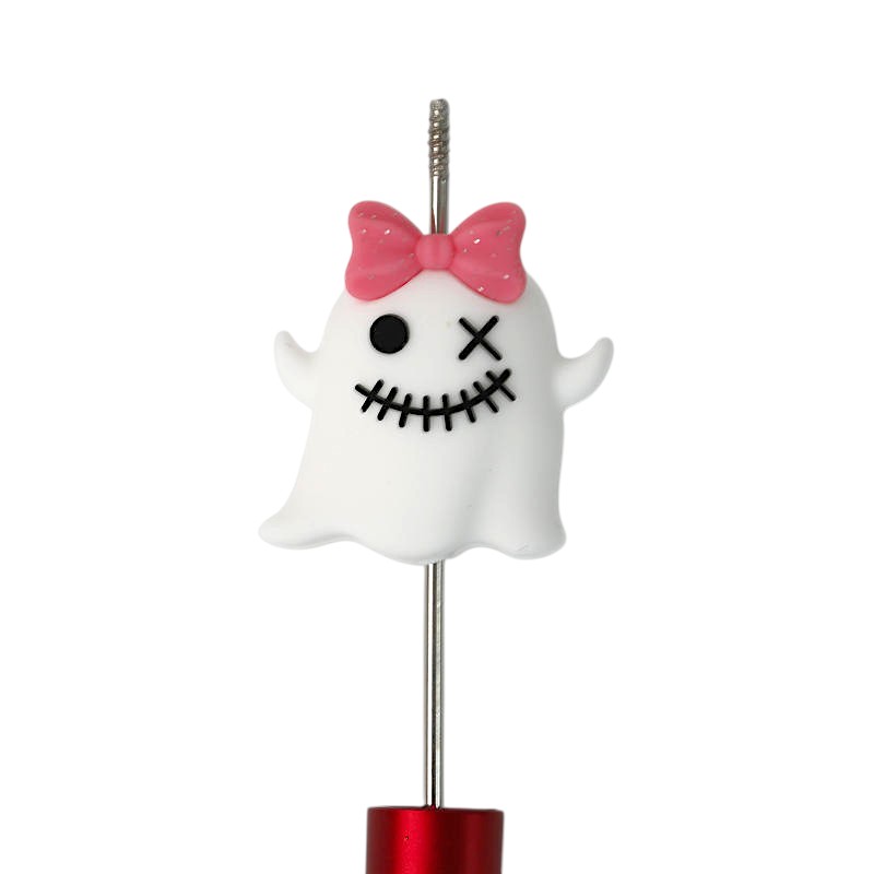 Silicone 3D Focal Beads Halloween Bow Ghost Raised Arms 20pcs 2
