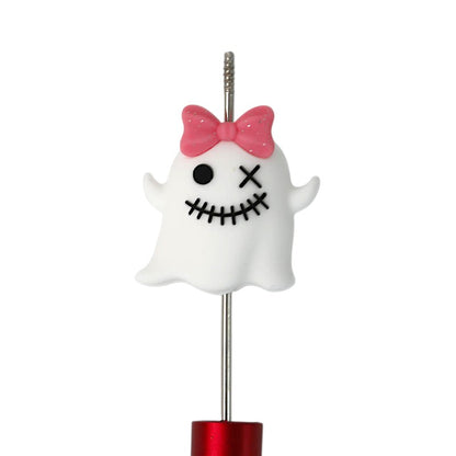 Silicone 3D Focal Beads Halloween Bow Ghost Raised Arms 20pcs 2