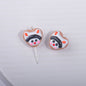 Hand Drawn Heart Rabbit Acrylic Beads 19x17.5mm Colorful 5pcs 6