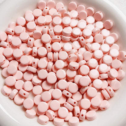 Flat Acrylic Beads 8mm Glossy Colorful Mixed 50pcs 8