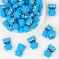 Blue Monster 3D Silicone Focal Beads 20pcs