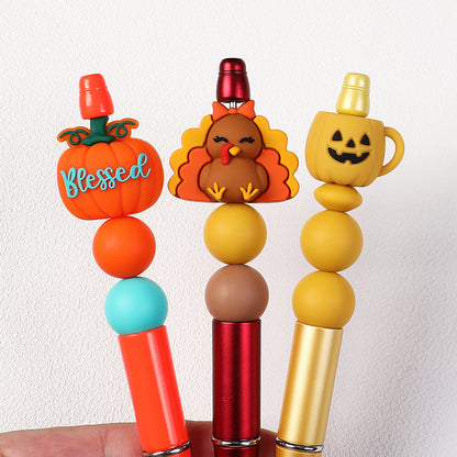 3D Thanksgiving Silicone Focal Beads Turkey Pumpkin Cup Design 20pcs 8