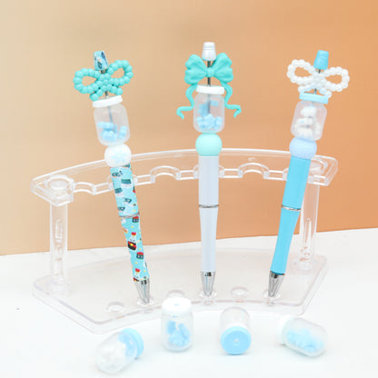 Silicone 3D Christmas Snowflake Focal Beads White Blue 20pcs