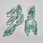 Czech Glass Beads Seaweed Leaf 14x37mm Translucent Green Blue Jasper 100pcs 11