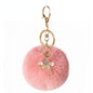 Pom Pom Keychain Alloy Ballet Girl Gold Tone with Rhinestones 7