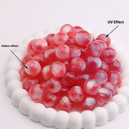 Color Changing Glitter Resin Beads 10/16mm Sparkle Mixed 10pcs 6