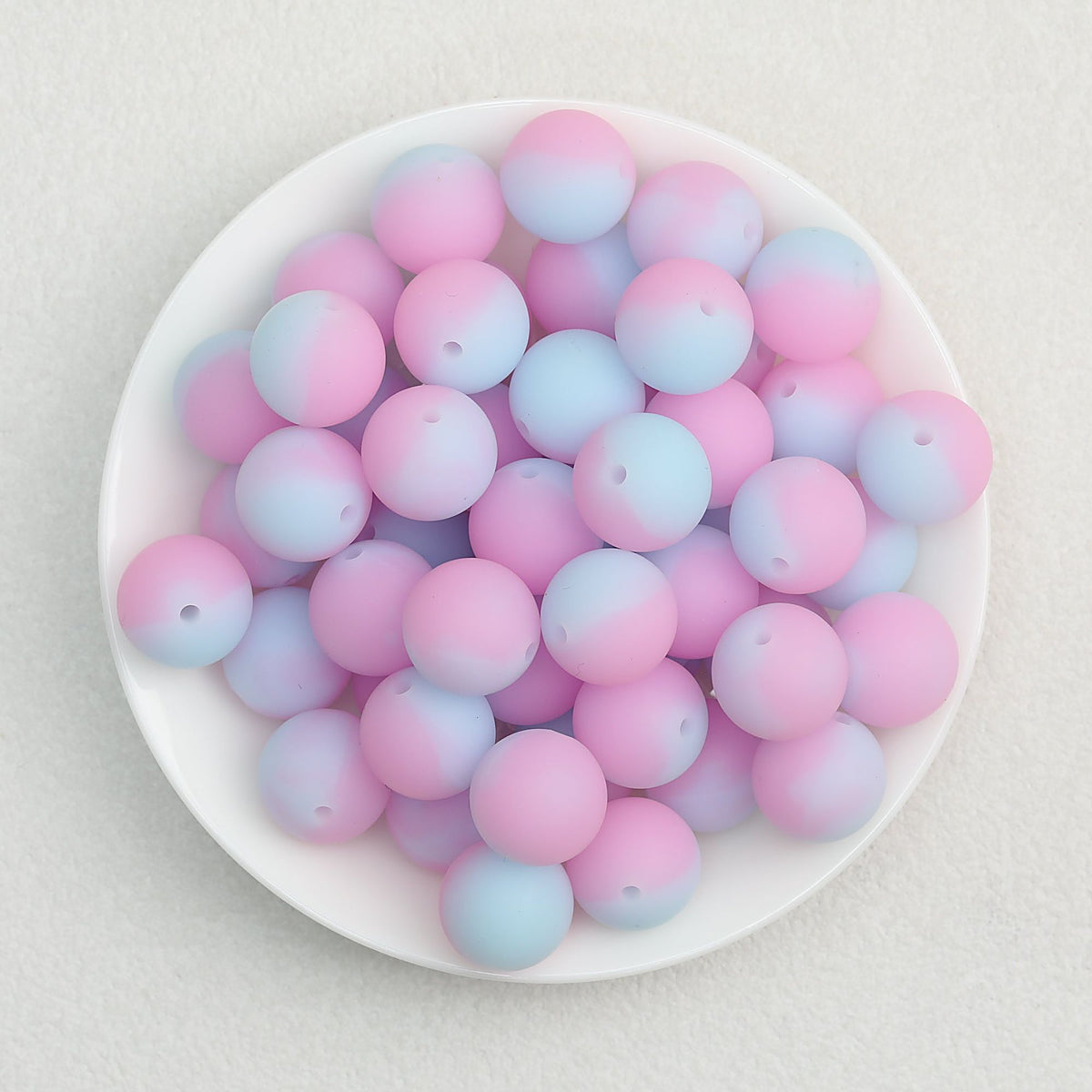 Glow in the Dark 15mm Round Silicone Beads 50pcs - 12 Pink Blue Glow