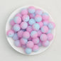 Glow in the Dark 15mm Round Silicone Beads 50pcs - 12 Pink Blue Glow